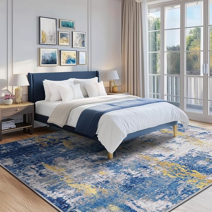 RELEANY Washable Area Rugs7'x9' Non-Slip Modern Abstract Soft
