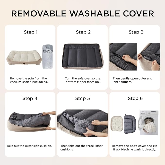 Bedsure SupportMax™ XL Pro Orthopedic Dog Beds Large Sized Dog - Extra Thick Supportive Dogs Couch with Waterproof Washable Cover, Extra Large Comfort Pet Sofa with Soft Sherpa & Nonskid Bottom, Brown