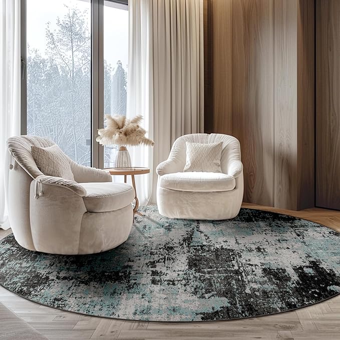 RELEANY Washable Area Rugs 8ft Non-Slip Modern Abstract Soft