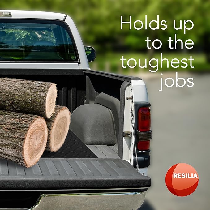 RESILIA Truck Bed Mat Liner – Universal Size, Durable Heavy-Duty All-Weather Protection for Your Truck, Cargo Van, or SUV, Pickup Accessories, Trim to Fit, Black, Thick 4 Foot x 6 Foot, Made in USA