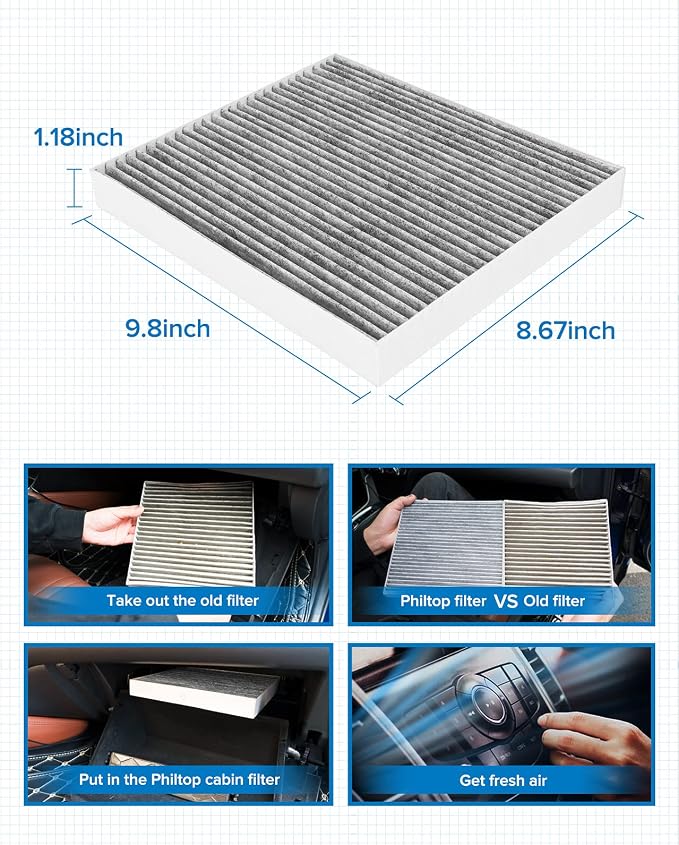 PHILTOP Cabin Air Filter, Replacement