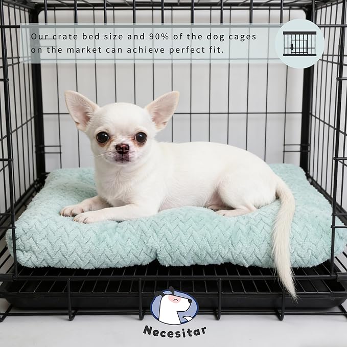 18 inch Dog Crate Bed Dog Mats for Sleeping,Up to 10 lbs Fluffy Sage Green Puppy Pad XXS