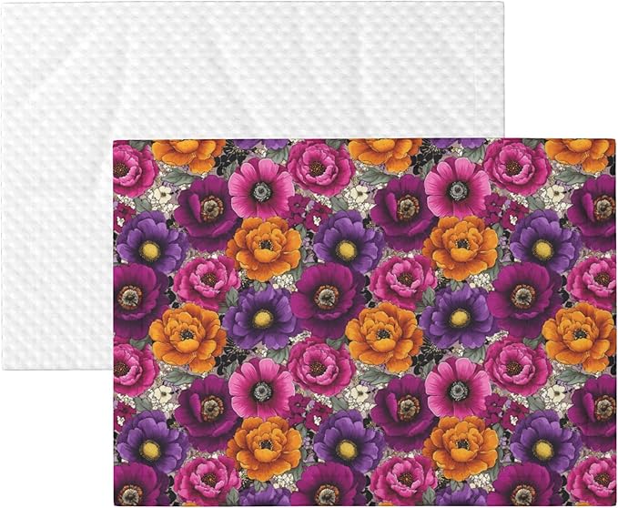 Waterproof Dog Blanket Soft Pet Blanket for Puppy Cat, Fleece Cat Throw Blankets for Furniture Bed Couch Sofa Reversible - Retro Florals Purple 4
