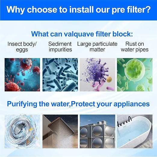 Whole House Spin Down Sediment Water Filter, 40 Micron, Reusable and Flushable