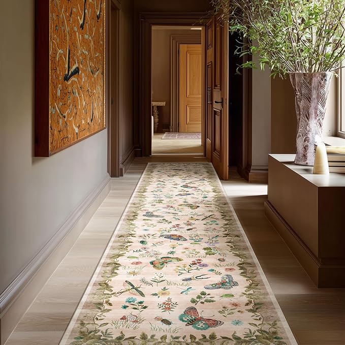 Machine Washable Hallway Runner Rugs: 2'x10' Kitchen Runner Stain Resistant Non