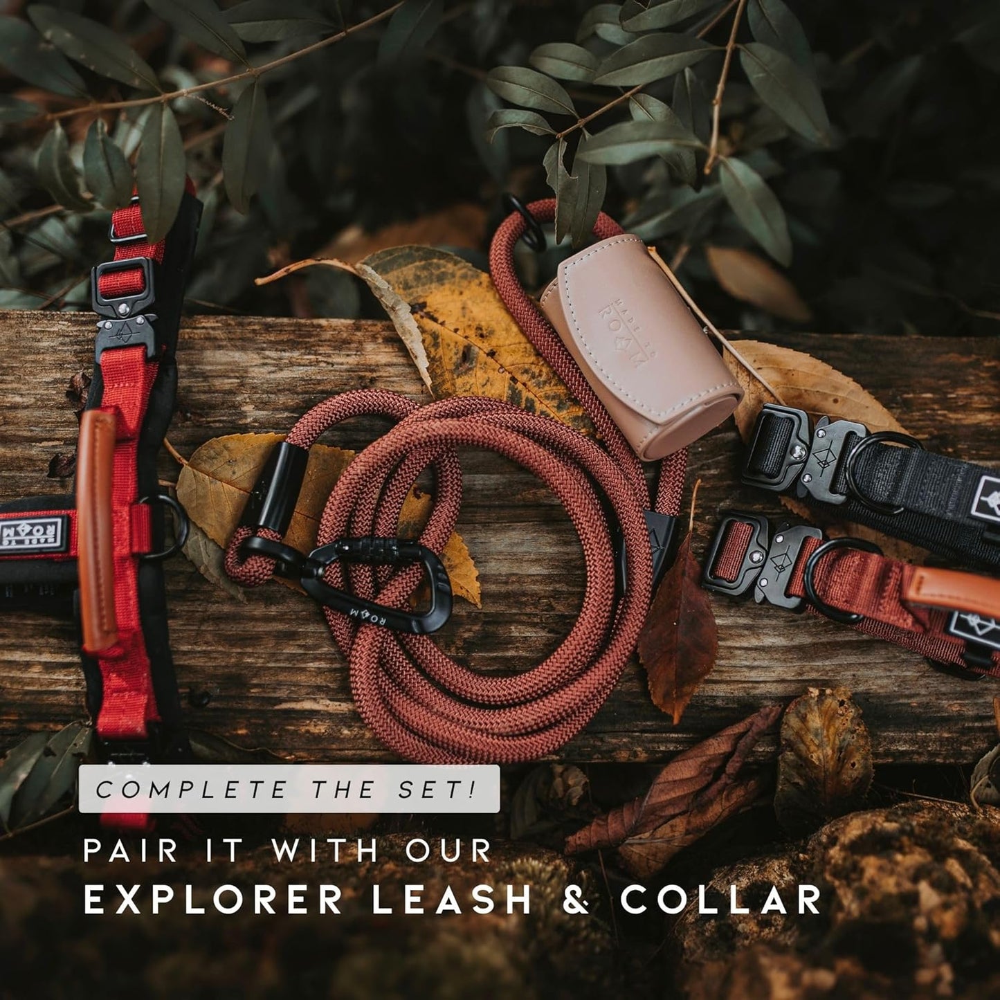 MADE TO ROAM Premium Explorer Harness - Y-Shaped Dog Harness with Adjustable Durable Nylon, Soft Padding, Metal Buckles and Leather Handle for Small, Medium, Large Dogs (Colorado Nightsky, Size 4)