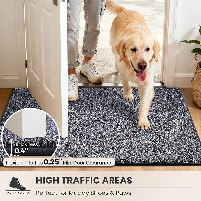 PURRUGS Easy Care Area Rug 6ft x 9ft, Non-Slip Washable Entryway Rug, Stain