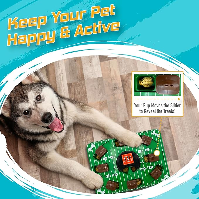 Pets First NFL Cincinnati Bengals Puzzle Toy, Puzzle Treat Dog Toy, Interactive Dog Treat Toy, Dog Puzzle