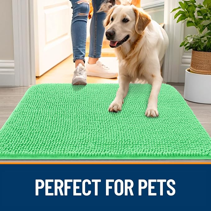 OLANLY Dog Door Mat for Muddy Paws 36x24, Absorbs Moisture and Dirt, Absorbent