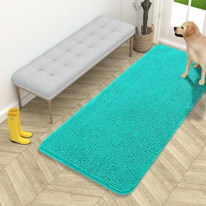 OLANLY Dog Door Mat for Muddy Paws 54x24, Absorbs Moisture and Dirt, Absorbent