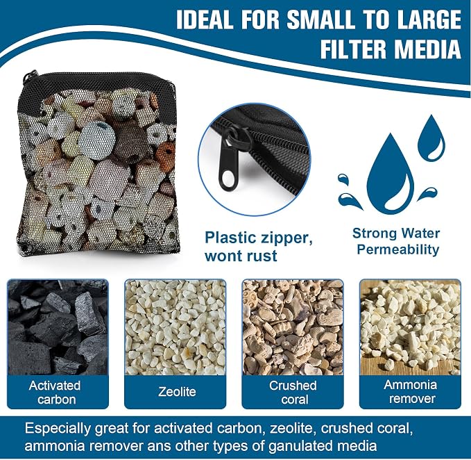 10Pcs Media Bags for Aquarium Fine Mesh Bag Aquarium Filter Media Bags