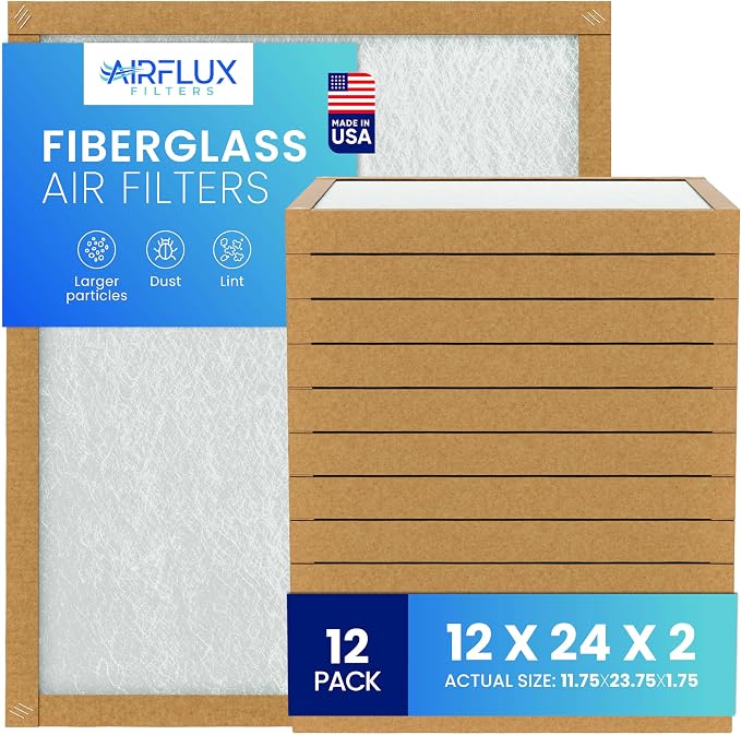 Fiberglass Air Filter -12x24x2Air Filter 12 Pack