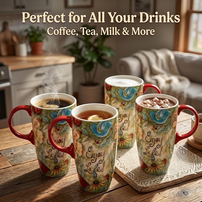 Topadorn 17oz Ceramic Travel Mug