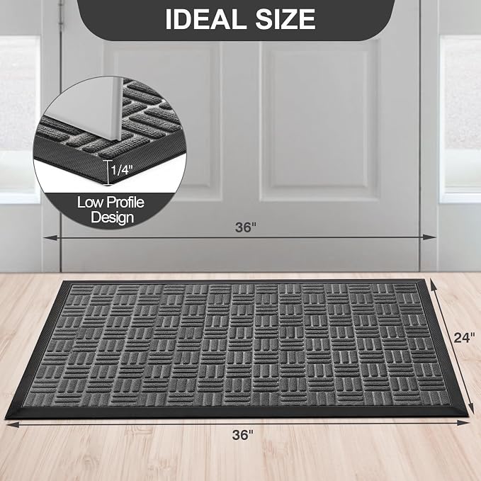 Mibao Front Door Mat, Heavy Duty Durable Welcome Mat