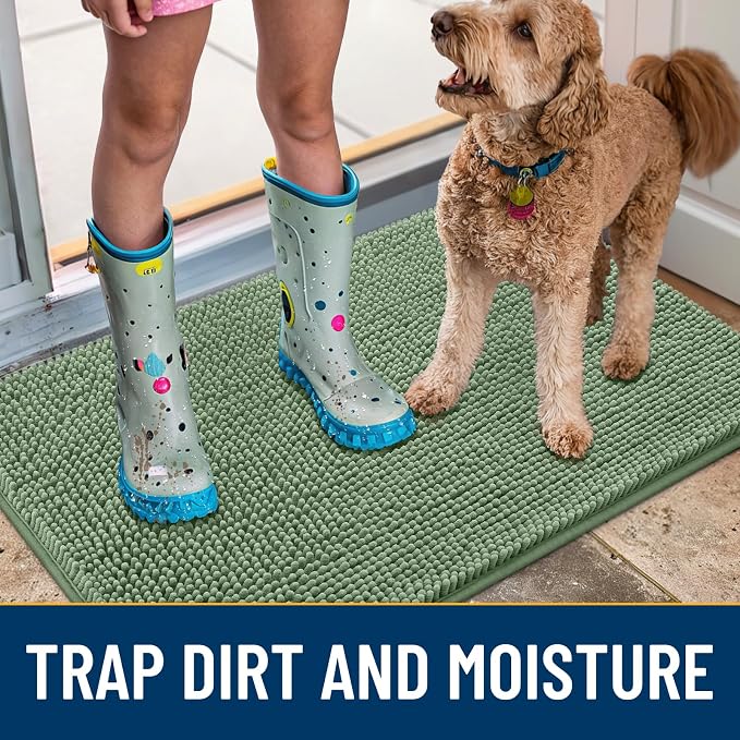 Smiry Dog Door Mat for Muddy Paws 70x24, Absorbent Dirt Trapper, Non-Slip