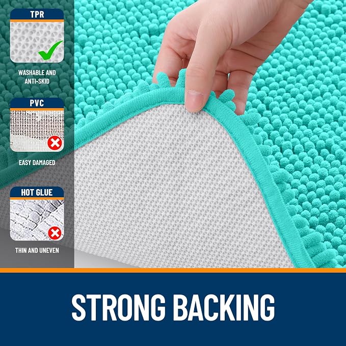OLANLY Large Bathroom Rugs 45x27, Extra Soft Absorbent Chenille Bath Rugs