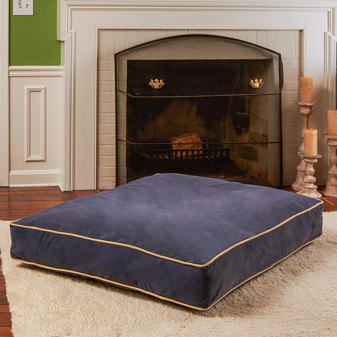 South Pine Porch Buddy Reversible Rectangle Pillow Style Microfiber Dog Bed with Removable, Machine-Washable Cover, Denim, Large (48 in. x 36 in.)