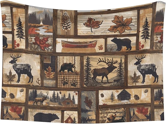 Cabin Blanket for Dog Cat - Rustic Dog Blankets 40x30 Buffalo Plaid Puppy Throw Blanket for Couch Sofa Bed