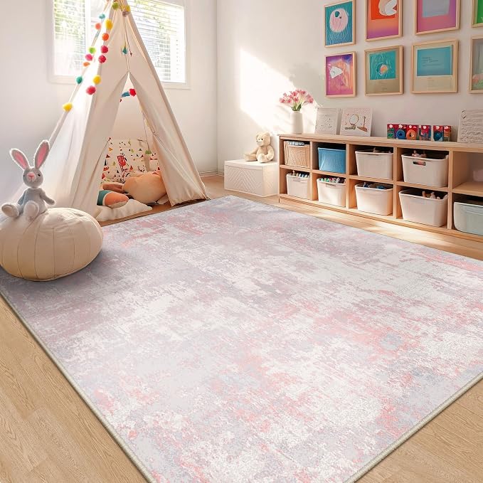 RELEANY Washable Area Rugs 6'x9' Non-Slip Modern Abstract Soft