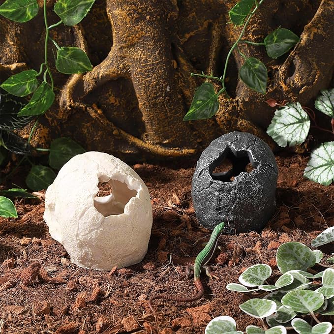 Resin Reptile Hideout for Tank Realistic Skull Decor for Terrarium Black Decorative Skeleton Head Hides and Caves for Fish Ball Python Axolotl Tarantula