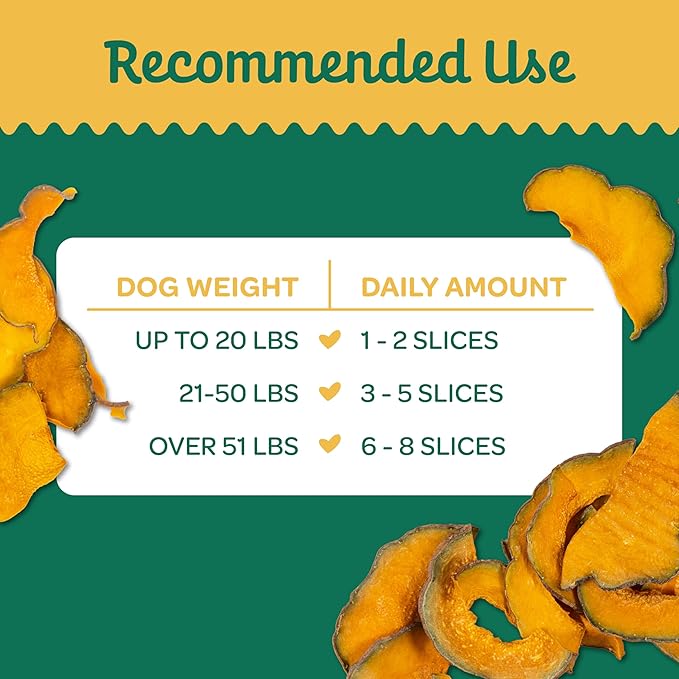 Wholesome Pride Pumpkin Slices Dog Treats – Single Ingredient, Dehydrated, All Natural, 20 oz