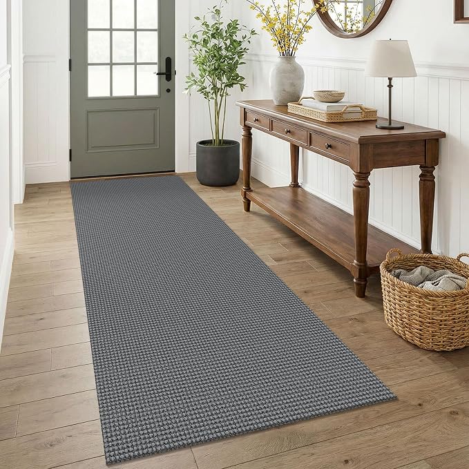 KOZYFLY Woven 3x7 Washable Kitchen Runner Rug, Non Slip Wide Runners