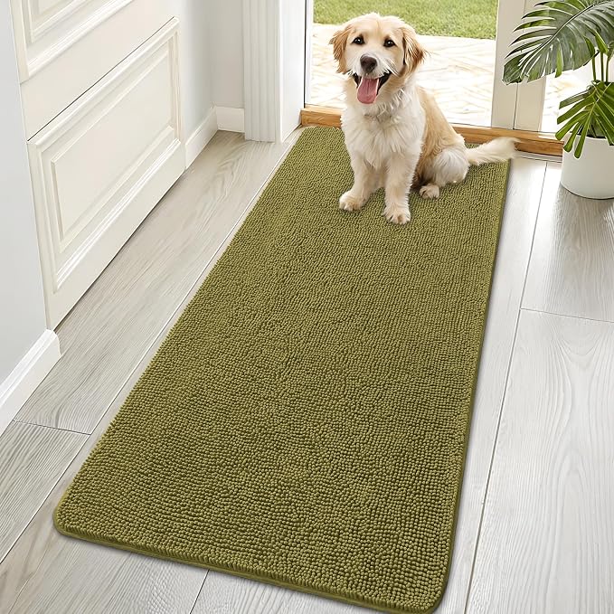 OLANLY Dog Door Mat for Muddy Paws 70x35, Absorbs Moisture and Dirt, Absorbent