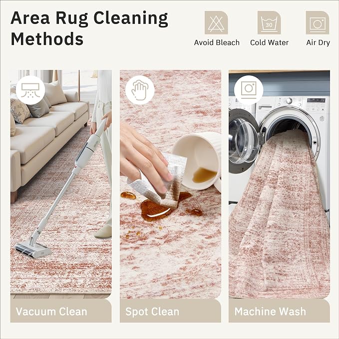 Soalmost 6x9 Area Rug for Living Room Washable Non-Slip Modern Rugs for Bedroom