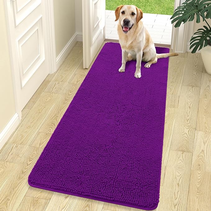 OLANLY Dog Door Mat for Muddy Paws 70x24, Absorbs Moisture and Dirt, Absorbent