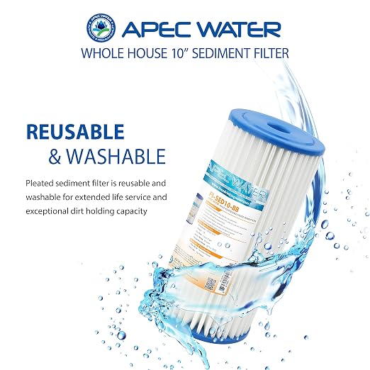 APEC Water Systems CB1-SED10-BB Whole House Sediment Water Filter 10" Home