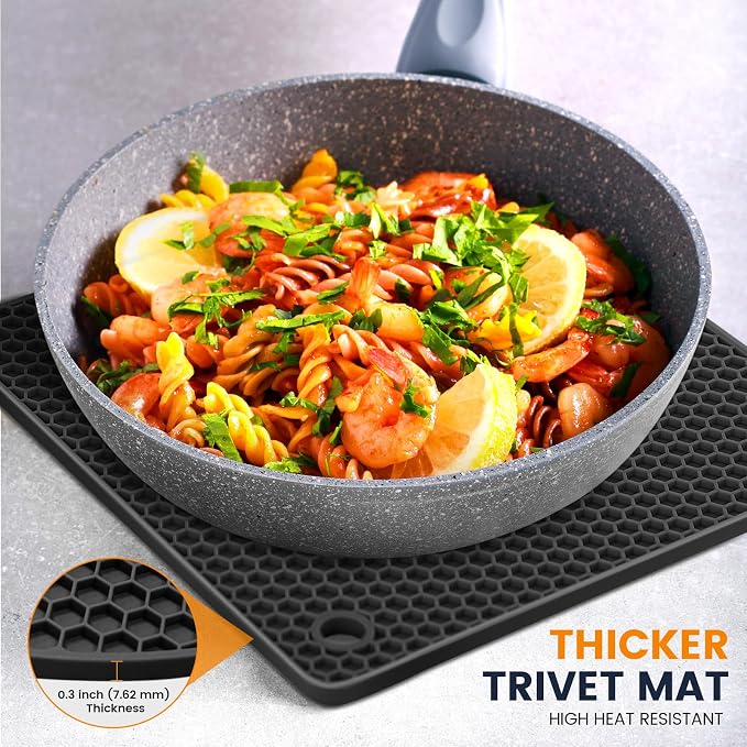 Silicone Trivet Mats 4 Heat Resistant Pot Holders Multipurpose Non-Slip Hot Pads