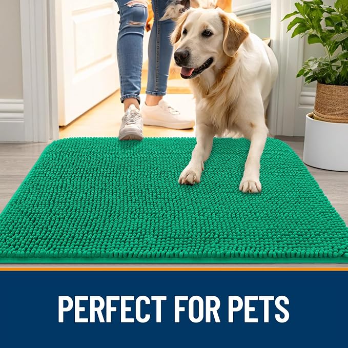 OLANLY Dog Door Mat for Muddy Paws 24x16, Absorbs Moisture and Dirt, Absorbent
