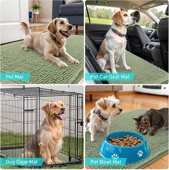 OLANLY Dog Door Mat for Muddy Paws 34x21, Absorbs Moisture and Dirt, Absorbent
