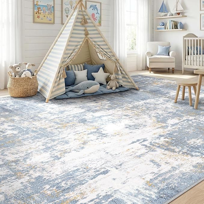 RELEANY Washable Area Rugs 6'x9' Non-Slip Modern Abstract Soft