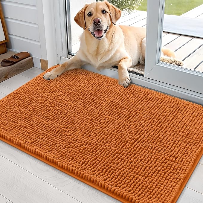 OLANLY Dog Door Mat for Muddy Paws 35x24, Absorbs Moisture and Dirt, Absorbent