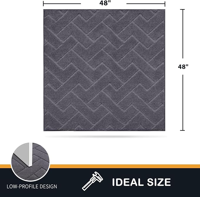 PURRUGS Dirt Trapping Door Mat 48" x 48", Non-Slip Machine Washable Entry Rug