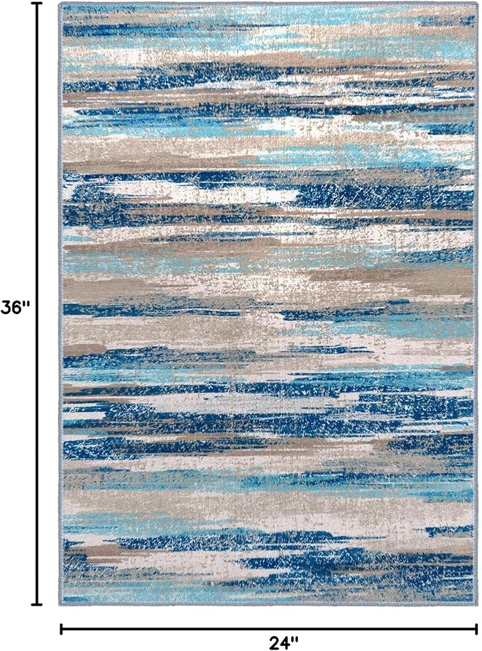 Lansny Small Abstract Area Rug, Entryway Rug Washable Door Mat Indoor Entrance