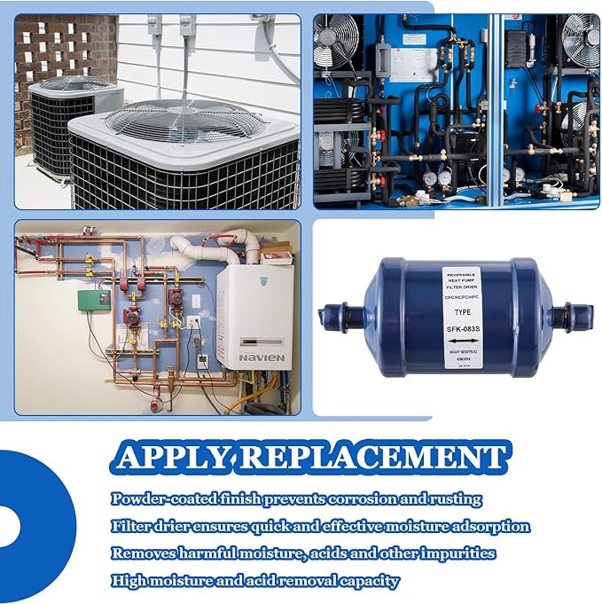 BOJACK Refrigerant Filter Drier Bi-Flow Liquid Line SFK-083S 3/8" Sweat Filter
