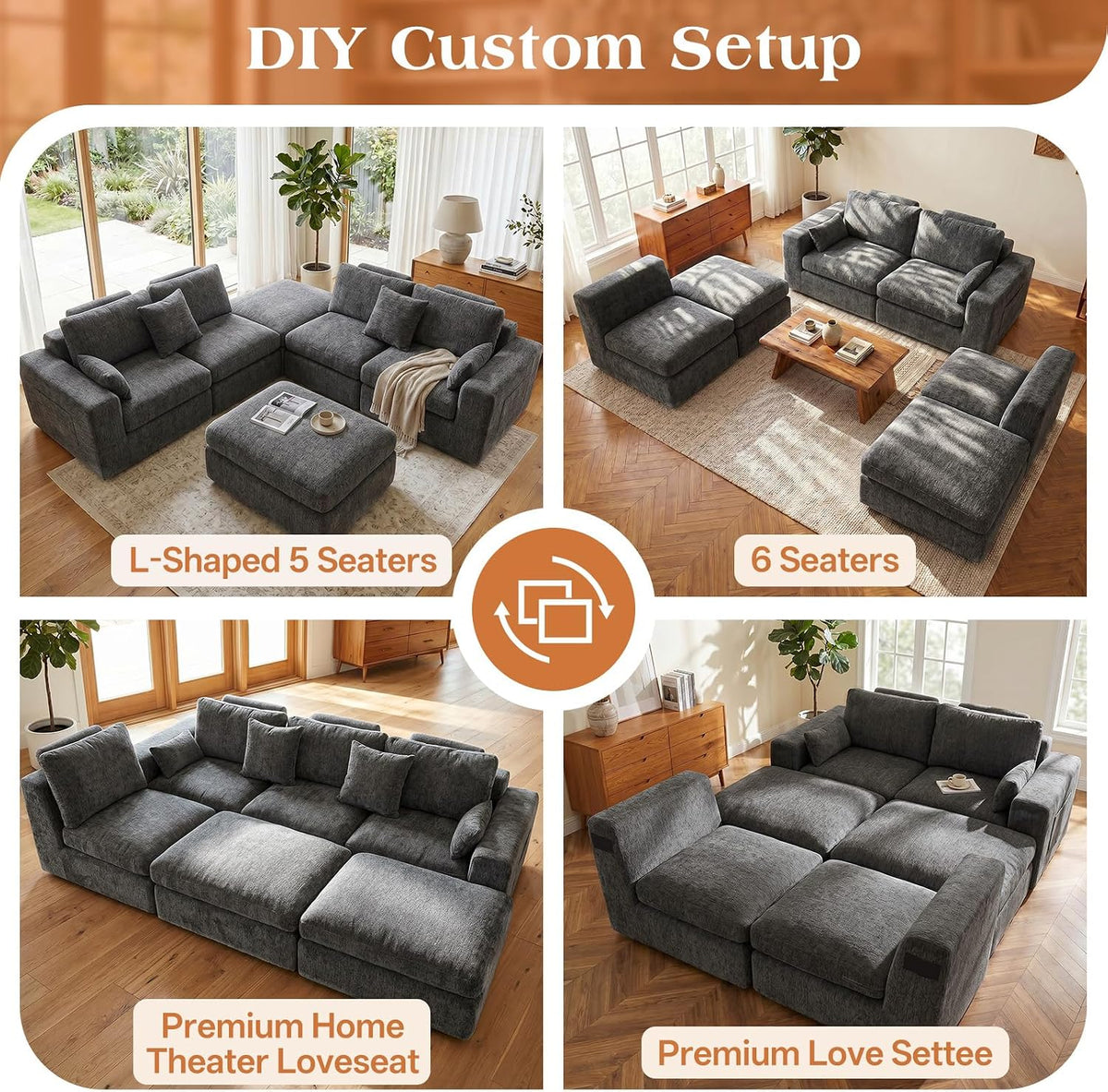 Ottoman Module for Cloud Modular Sectional Sofa