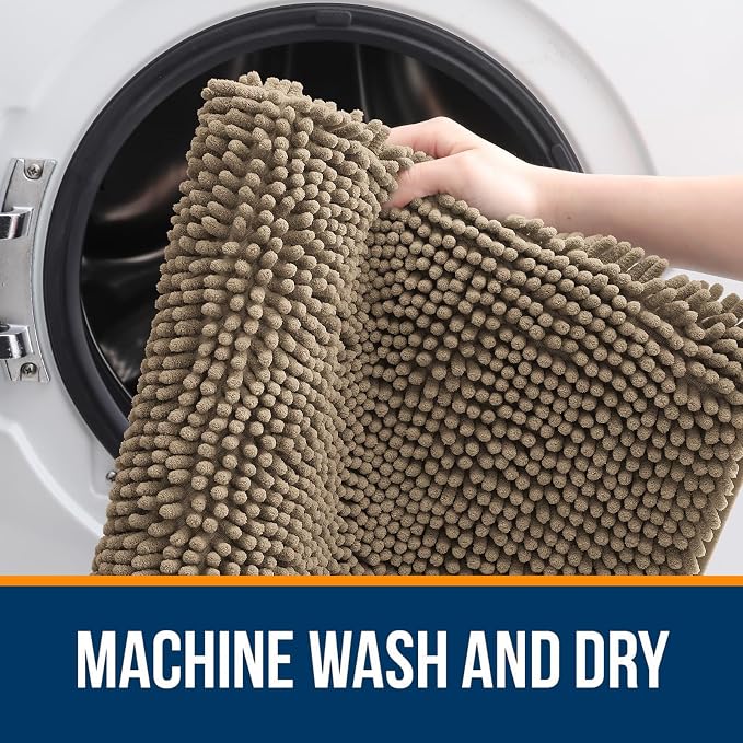 OLANLY Large Bathroom Rugs 40x24, Extra Soft Absorbent Chenille Bath Rugs