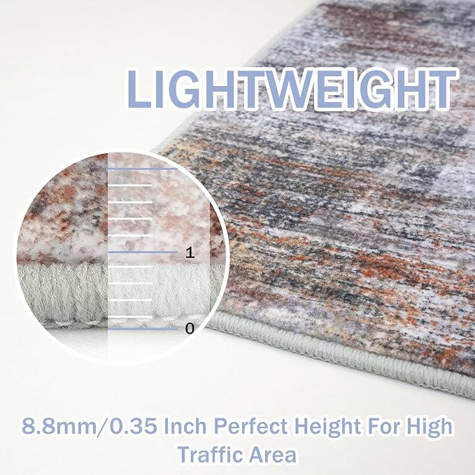 IOHOUZE Abstract Runner Rug 3x6 Ft Washable Runners