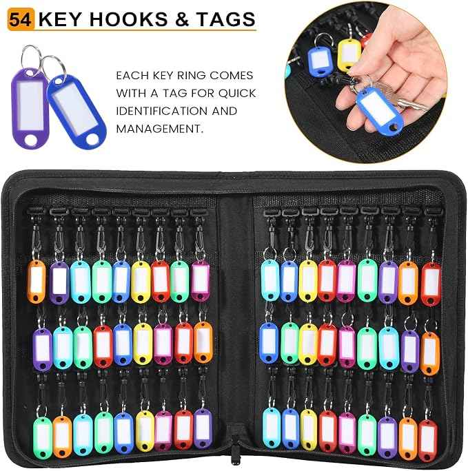 Zippered Key Case, Portable Key Organizer
