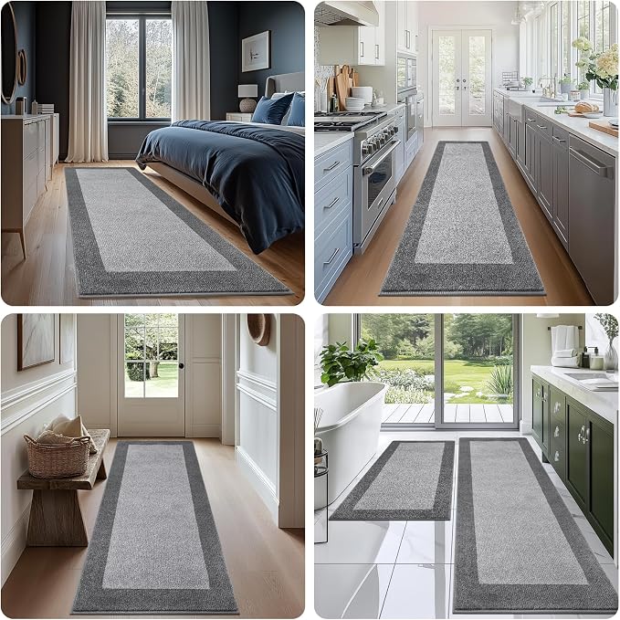 Machine Washable Kitchen Rug 24" x 70", Non Slip Kitchen Mat