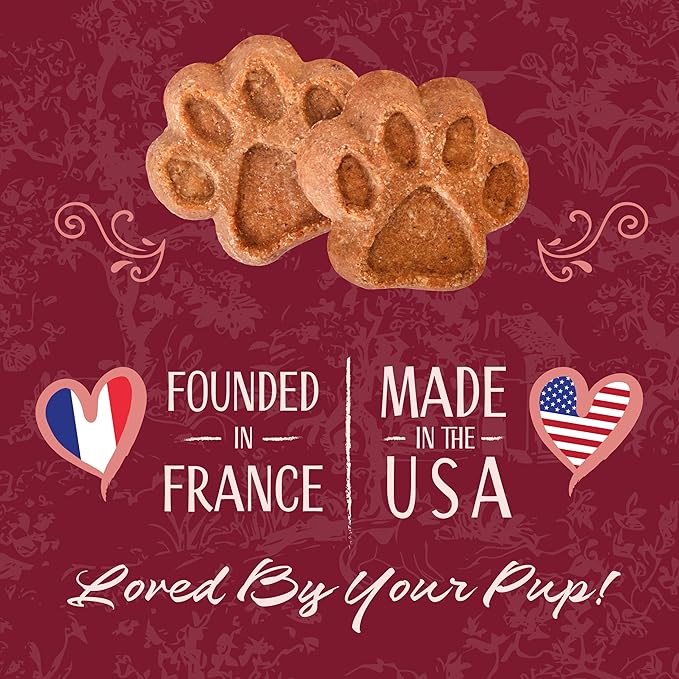 L'artisan Canine Barkerie Biscuits | Crunchy Dog Treats | French Recipes | Made in the USA | 8oz (Blueberry)