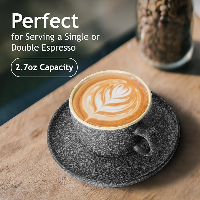 MIAMIO – 2.7 Oz Ceramic Stackable Espresso Cups