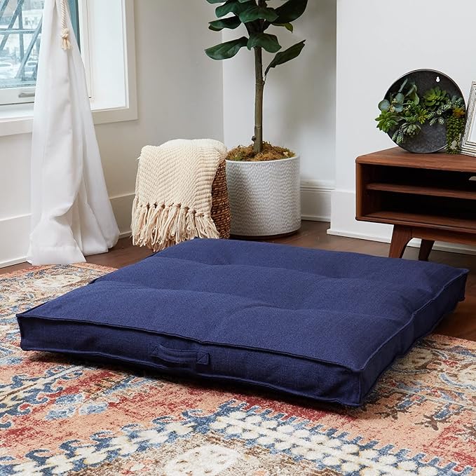 South Pine Porch Mila Square Tufted Pillow Style Dog Bed, Cobalt, Large (40" x 40")