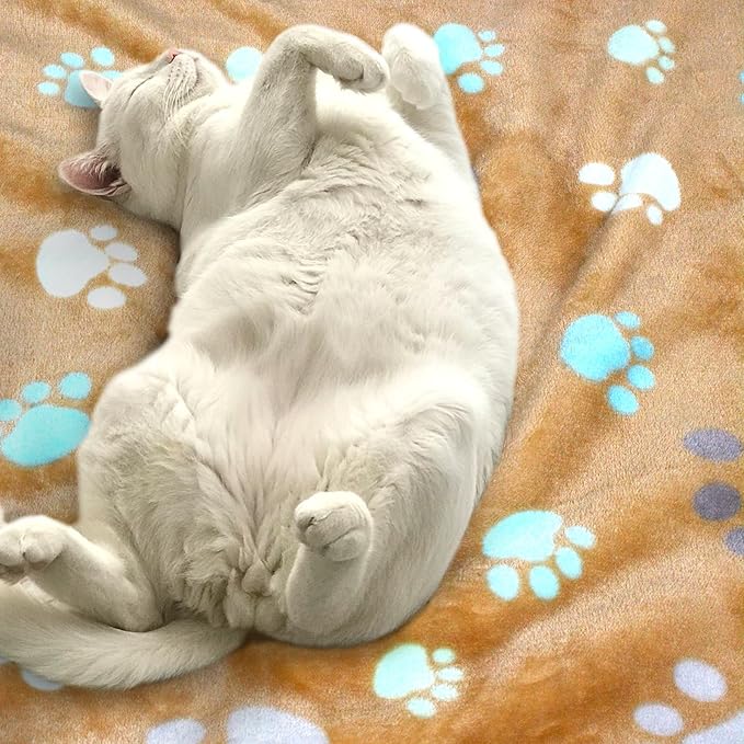 Dog Blankets for Large Dogs, 3 Pcs Dog Blanket Washable, Soft Fluffy Flannel Pet Blanket Mat Cover for Bed Couch, Cute Print Puppy Blanket 60" x 50"