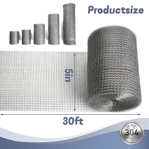 5" X 30 ft 304 Stainless Steel Mesh, Wire Mesh