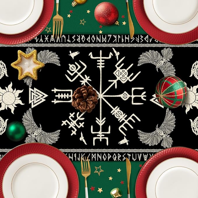 Viking Burlap Table Runner Seasonal Spring Fall Kitchen Dining Linen Table