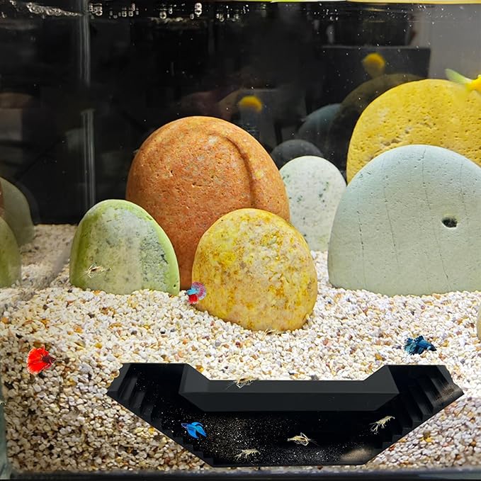 2 PCS Shrimp Underground Viewing Tunnel, Fish Hideout Natural Habitat Aquarium Breeding Cave, Aquarium Decor for Cherry Shrimp and Small Fishes, Black